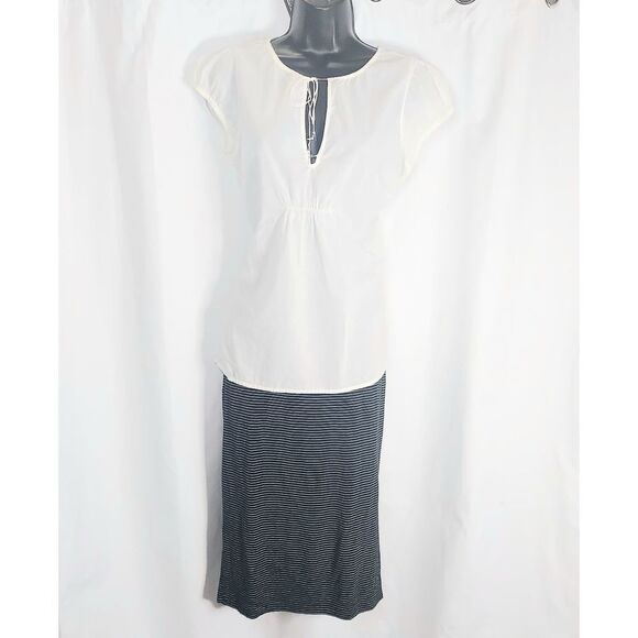 Calvin Klein neck tie short sleeve blouse size medium - Picture 1 of 5